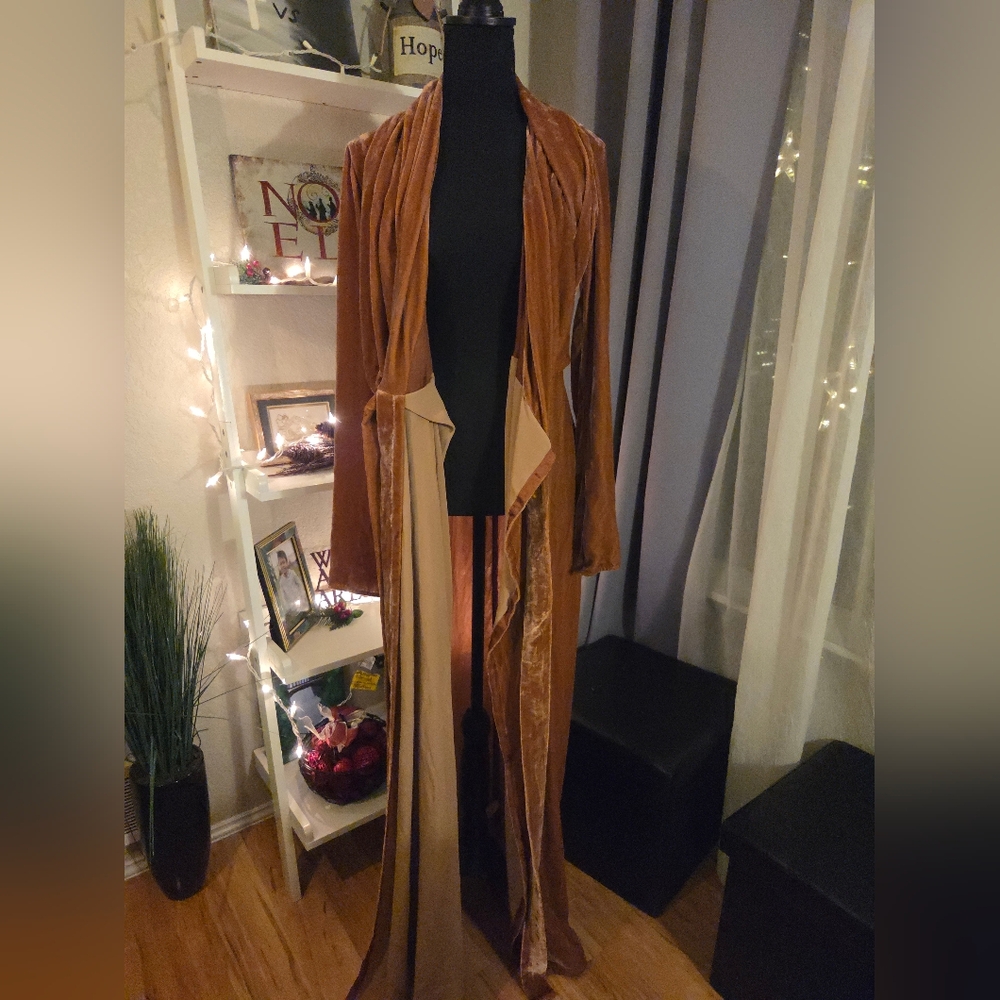 Rick Owens Burnt Pink Velvet Wrap Dress - Picture 9 of 14